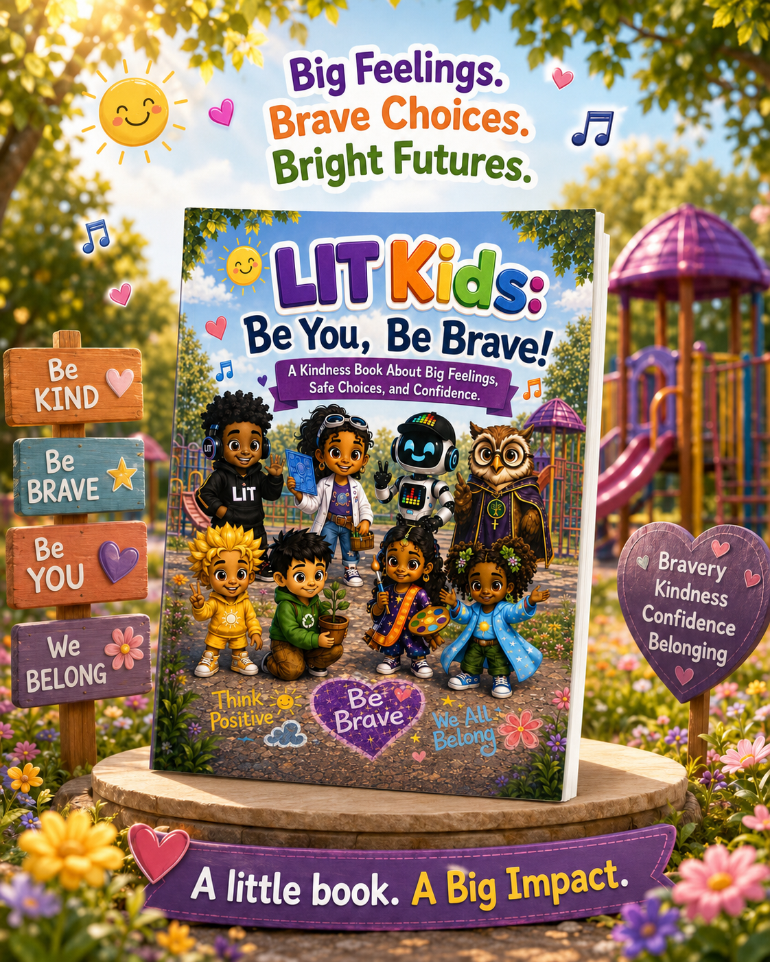 Coming soon artwork for the LIT Kids children's book Be You, Be Brave